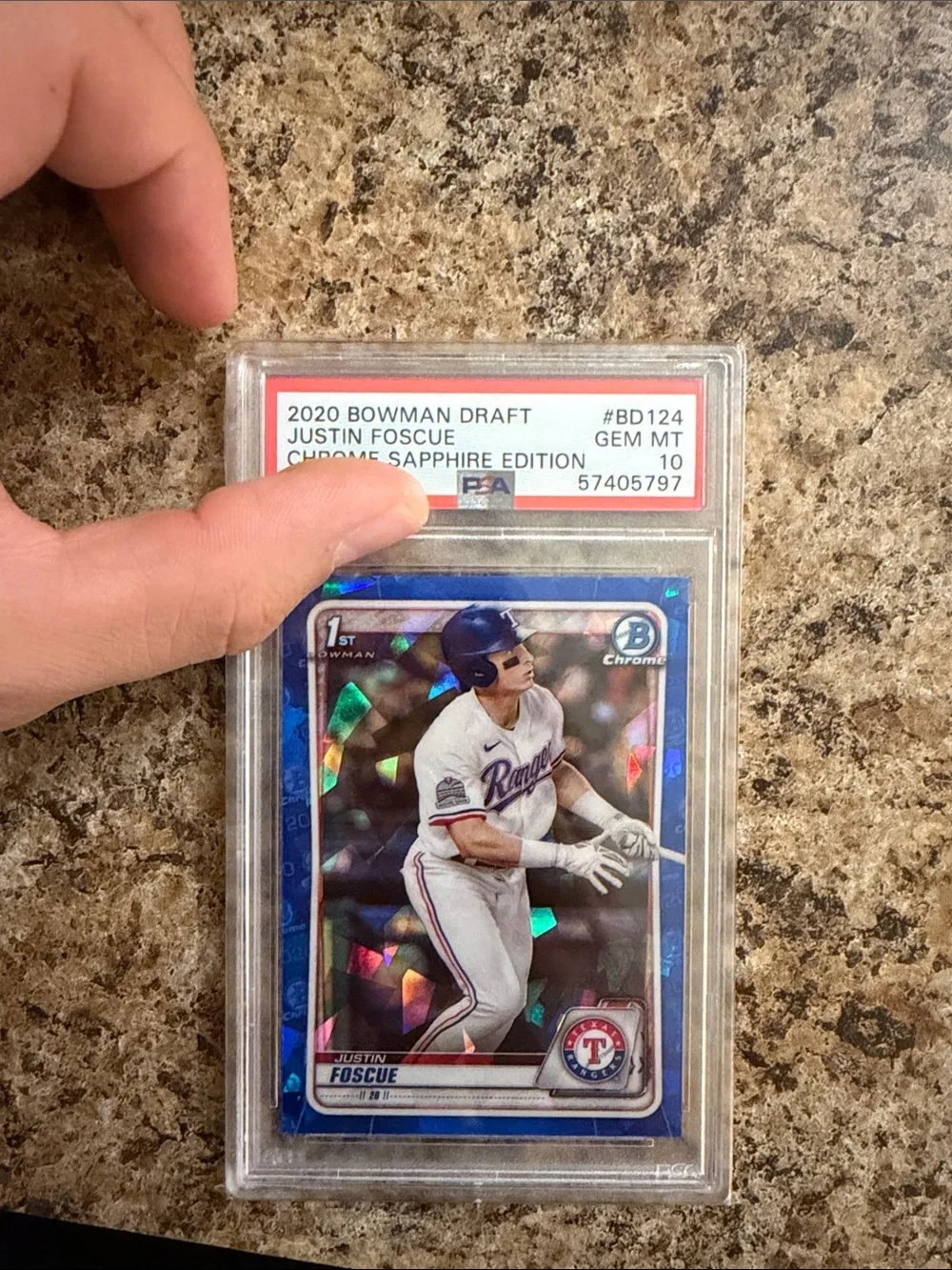 2020 Bowman Chrome Sapphire Justin Foscue PSA Graded 10